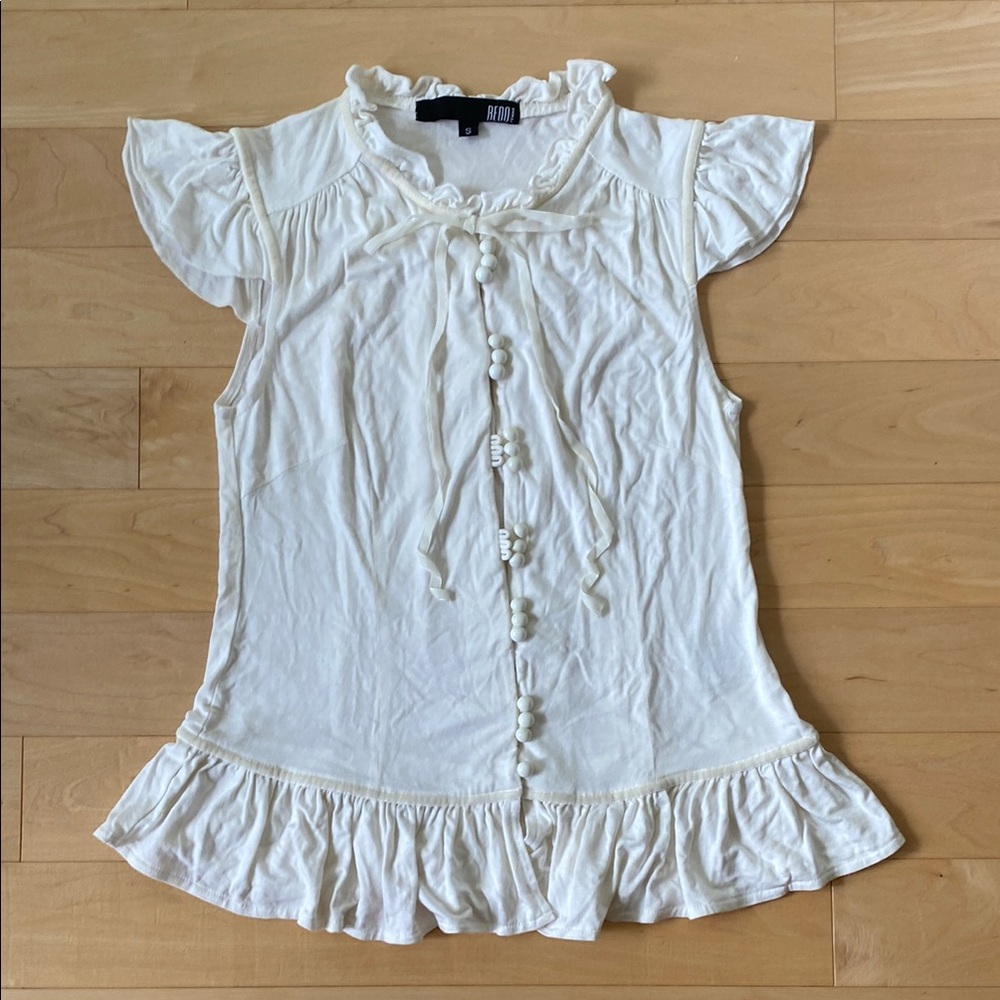 White Ruffled Blouse